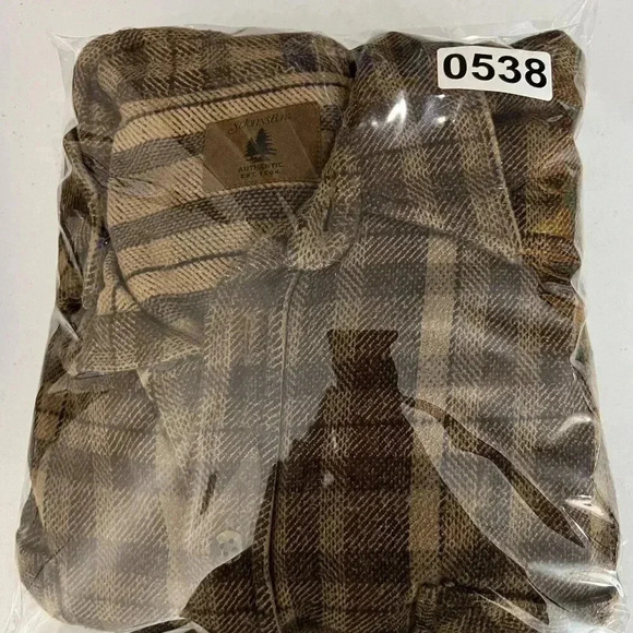 Vintage St Johns Bay Mens XL Brown Plaid Shirt Long Sleeve Shacket Garndpacore - Picture 16 of 16